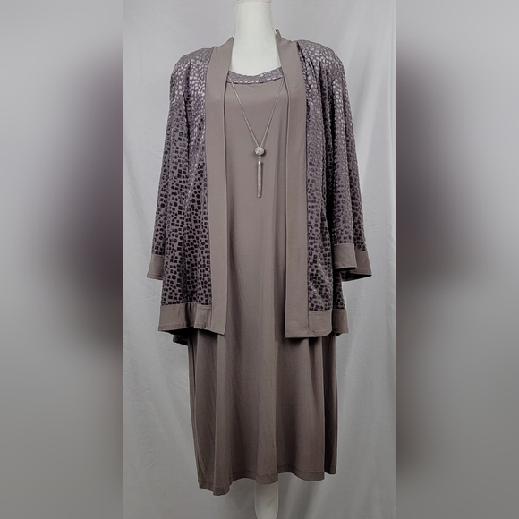 R&M Richards 7597W Short Plus Size 22W Jacket Dress - Picture 2 of 12